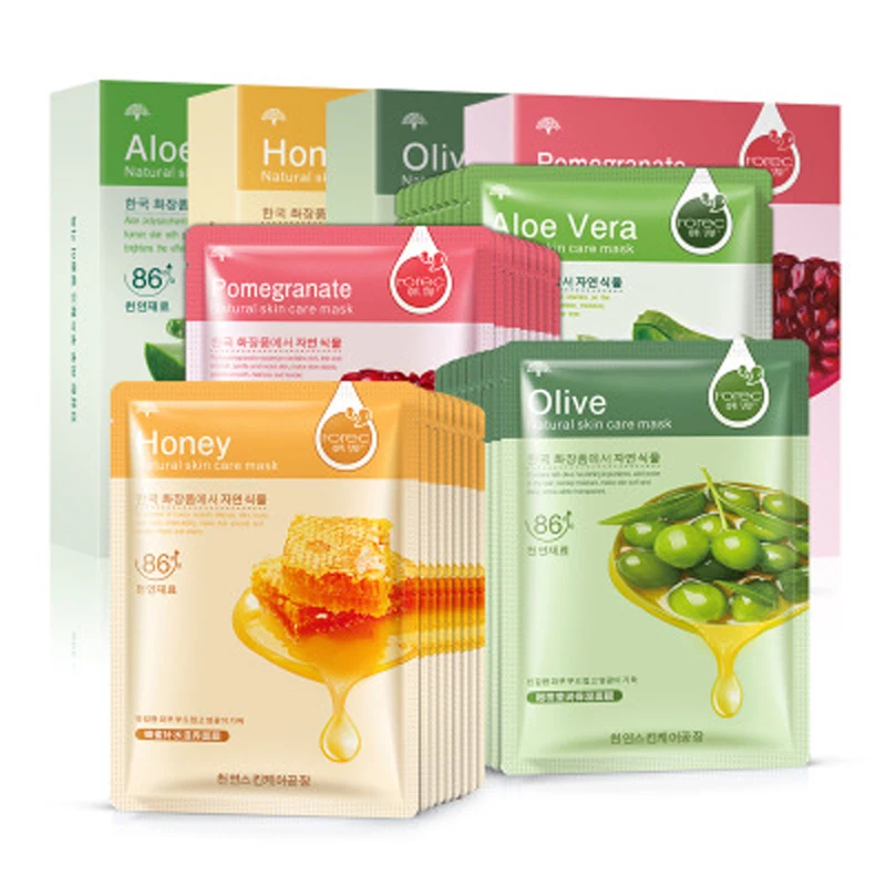 BIOAQUA 10Pcs Face Mask Sheet Mask Aloe Honey Olives
